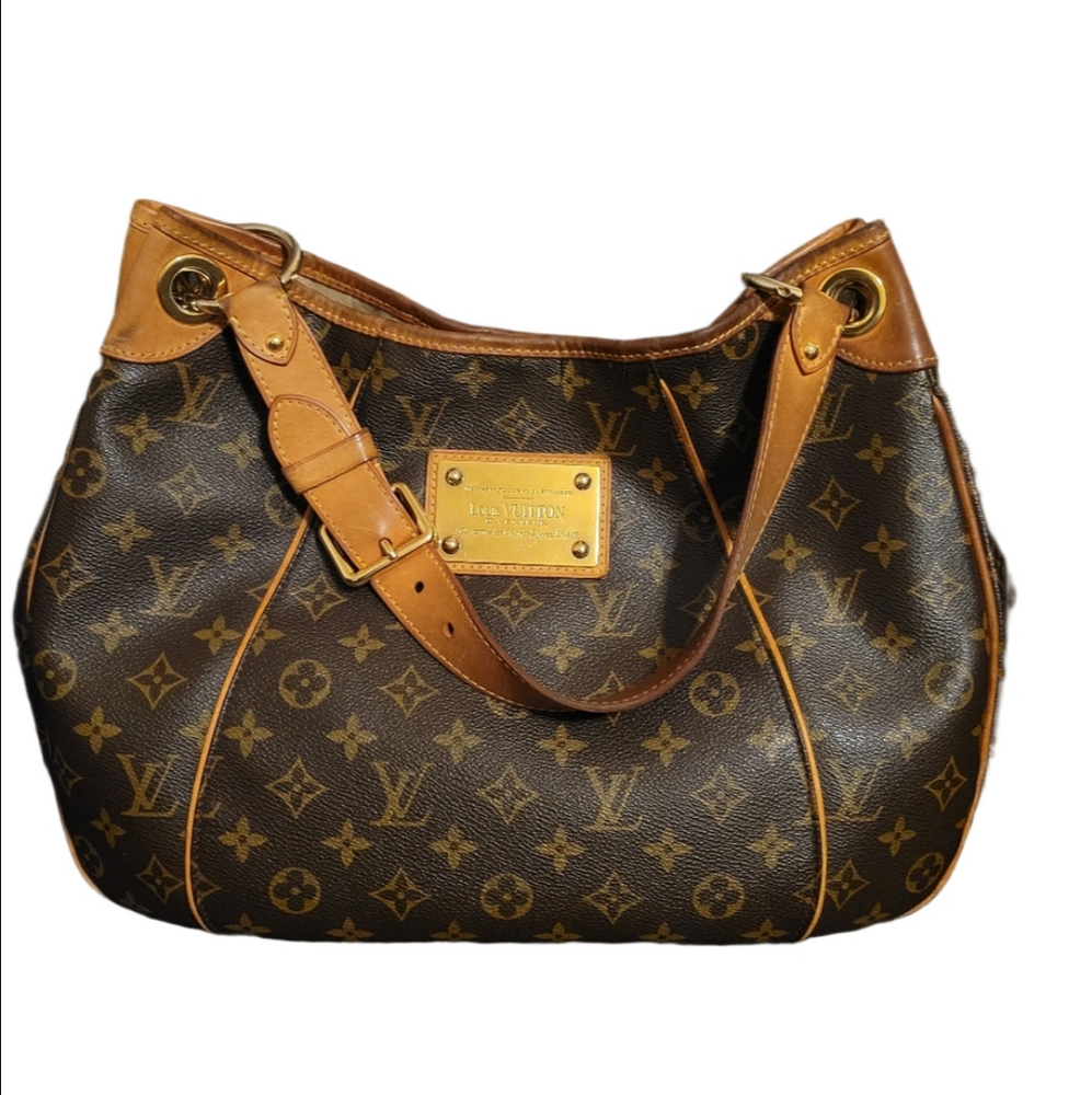 Louis Vuitton Galliera PM Vintage Brown Monogram Canvas Trim Hobo Style Bag
